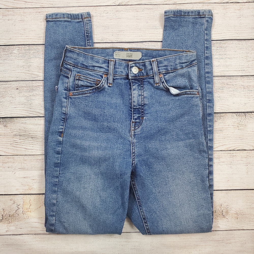 Topshop moto Jamie hi-rise skinny jeans crop
